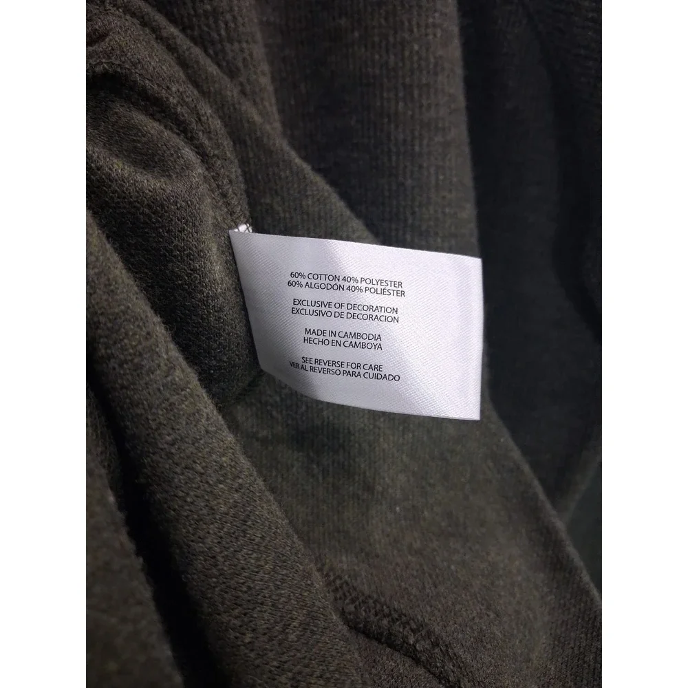 Banana Republic Mens XXL Olive Green Raglan Crewneck Sweatshirt Textured Knit